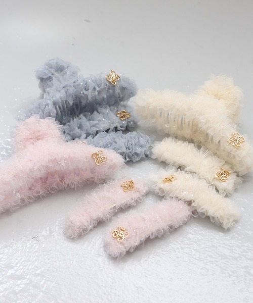 one after another NICE CLAUP（ワンアフターアナザーナイスクラップ）の「【Tulle Collection】チュールヘアピン（バレッタ/ヘアクリップ・レディース・ピンク/アイボリー/サックスブルー・FREE）」の13枚目の写真