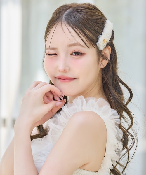 one after another NICE CLAUP（ワンアフターアナザーナイスクラップ）の「【Tulle Collection】チュールヘアピン（バレッタ/ヘアクリップ・レディース・ピンク/アイボリー/サックスブルー・FREE）」の10枚目の写真