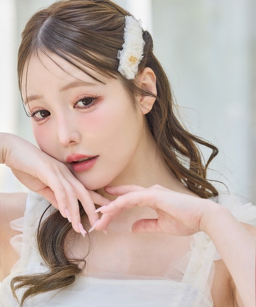 one after another NICE CLAUP（ワンアフターアナザーナイスクラップ）の「【Tulle Collection】チュールヘアピン（バレッタ/ヘアクリップ・レディース・ピンク/アイボリー/サックスブルー・FREE）」の8枚目の写真