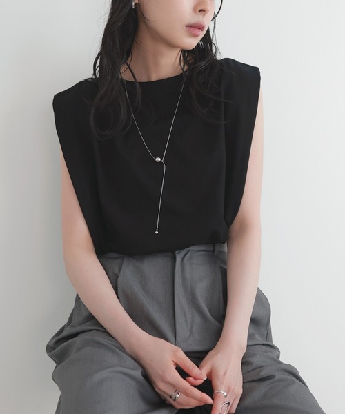 LIAN(リアン)の「【新色追加】ショルダータックトップス(Tシャツ/カットソー・レディース・ブラック/ブラウン/イエロー/オフホワイト・FREE)」の21枚目の写真