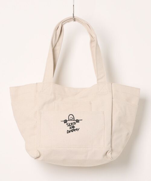 THRASHER(スラッシャー)の「THRASHER OUT POCKET TOTE BAG(トートバッグ・メンズ・ホワイト系その他/ホワイト系その他2・FREE)」の2枚目の写真