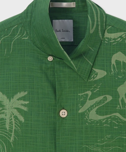 Paul Smith(ポールスミス)の「"Travels Toile" オープンカラーシャツ / 163640 332(シャツ/ブラウス・メンズ・グリーン/キナリ・X-LARGE/LARGE/MEDIUM/SMALL)」の3枚目の写真