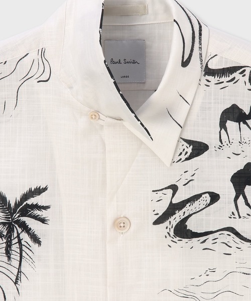 Paul Smith(ポールスミス)の「"Travels Toile" オープンカラーシャツ / 163640 332(シャツ/ブラウス・メンズ・グリーン/キナリ・X-LARGE/LARGE/MEDIUM/SMALL)」の7枚目の写真