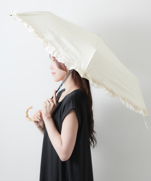 セール】バイカラー晴雨兼用バンブー折りたたみ傘（折りたたみ傘