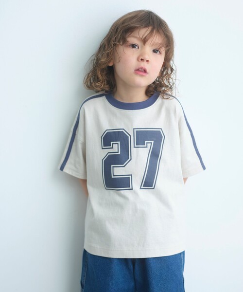 green label relaxing(グリーンレーベルリラクシング)の「【WEB限定】ナンバープリント Tシャツ/ キッズ 100cm-160cm(Tシャツ/カットソー・キッズ・オフホワイト/ライトブルー/ワイン/ケリーグリーン・120cm/100cm/110cm/130cm/160cm/150cm/140cm)」の2枚目の写真