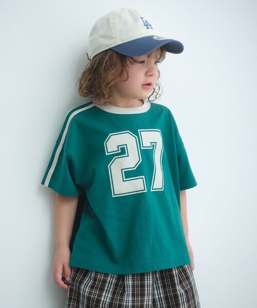 green label relaxing(グリーンレーベルリラクシング)の「【WEB限定】ナンバープリント Tシャツ/ キッズ 100cm-160cm(Tシャツ/カットソー・キッズ・オフホワイト/ライトブルー/ワイン/ケリーグリーン・120cm/100cm/110cm/130cm/160cm/150cm/140cm)」の5枚目の写真