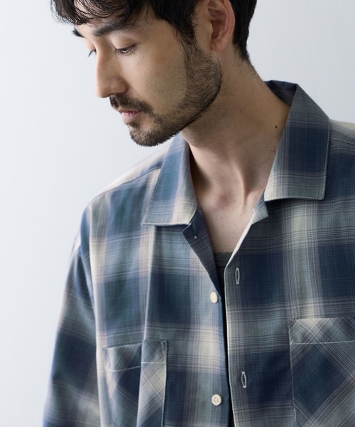 Mac-House（マックハウス）の「【REALSTANDARD/リアルスタンダード】 空浮着 オンブレーチェック 半袖オープンカラーシャツ（シャツ/ブラウス・メンズ・ホワイト系/グリーン系/ブラック系/ブルー系・S/M/L/XL）」の18枚目の写真