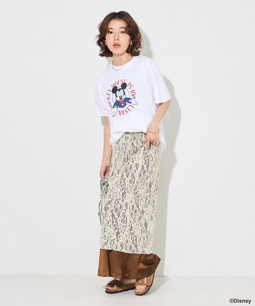 FREAK'S STORE(フリークスストア)の「GOOD ROCK SPEED/グッドロックスピード 【MICKEY MOUSE】プリントTシャツ/【ミッキーマウス】(Tシャツ/カットソー・レディース・ホワイト/ライトグレー/オフホワイト・フリ-)」の5枚目の写真