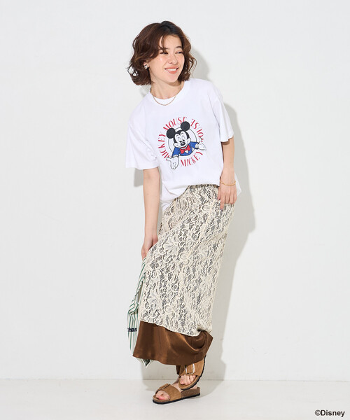 FREAK'S STORE(フリークスストア)の「GOOD ROCK SPEED/グッドロックスピード 【MICKEY MOUSE】プリントTシャツ/【ミッキーマウス】(Tシャツ/カットソー・レディース・ホワイト/ライトグレー/オフホワイト・フリ-)」の6枚目の写真