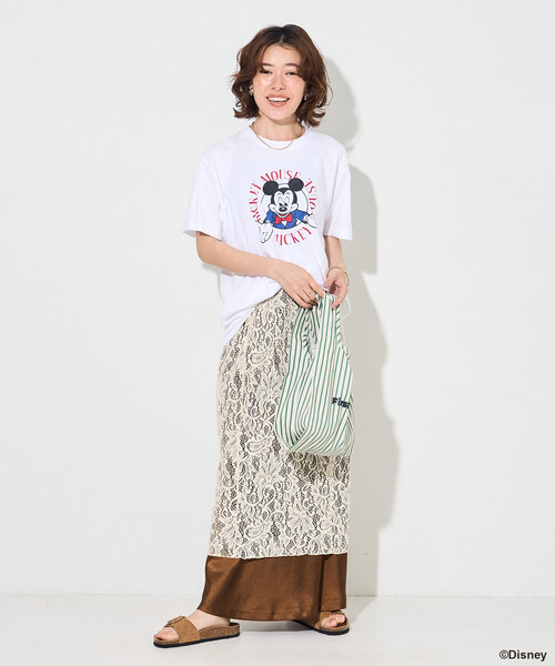 FREAK'S STORE(フリークスストア)の「GOOD ROCK SPEED/グッドロックスピード 【MICKEY MOUSE】プリントTシャツ/【ミッキーマウス】(Tシャツ/カットソー・レディース・ホワイト/ライトグレー/オフホワイト・フリ-)」の7枚目の写真