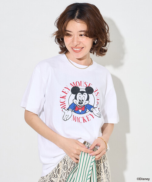 FREAK'S STORE(フリークスストア)の「GOOD ROCK SPEED/グッドロックスピード 【MICKEY MOUSE】プリントTシャツ/【ミッキーマウス】(Tシャツ/カットソー・レディース・ホワイト/ライトグレー/オフホワイト・フリ-)」の10枚目の写真