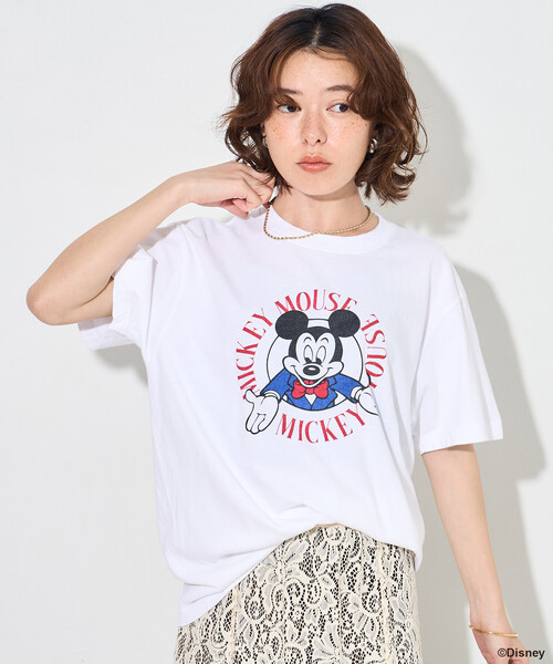 FREAK'S STORE(フリークスストア)の「GOOD ROCK SPEED/グッドロックスピード 【MICKEY MOUSE】プリントTシャツ/【ミッキーマウス】(Tシャツ/カットソー・レディース・ホワイト/ライトグレー/オフホワイト・フリ-)」の11枚目の写真