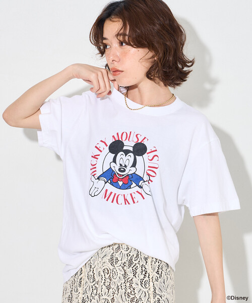 FREAK'S STORE(フリークスストア)の「GOOD ROCK SPEED/グッドロックスピード 【MICKEY MOUSE】プリントTシャツ/【ミッキーマウス】(Tシャツ/カットソー・レディース・ホワイト/ライトグレー/オフホワイト・フリ-)」の12枚目の写真