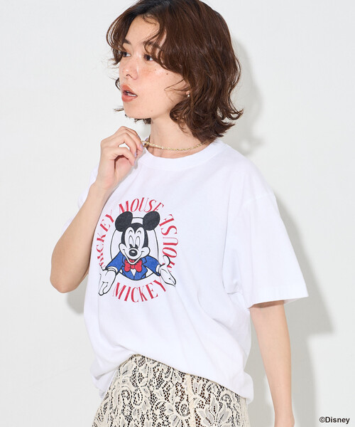 FREAK'S STORE(フリークスストア)の「GOOD ROCK SPEED/グッドロックスピード 【MICKEY MOUSE】プリントTシャツ/【ミッキーマウス】(Tシャツ/カットソー・レディース・ホワイト/ライトグレー/オフホワイト・フリ-)」の13枚目の写真
