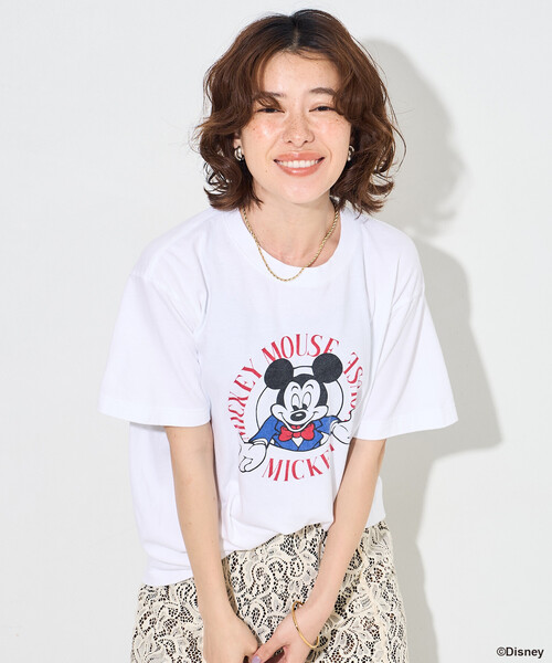 FREAK'S STORE(フリークスストア)の「GOOD ROCK SPEED/グッドロックスピード 【MICKEY MOUSE】プリントTシャツ/【ミッキーマウス】(Tシャツ/カットソー・レディース・ホワイト/ライトグレー/オフホワイト・フリ-)」の14枚目の写真