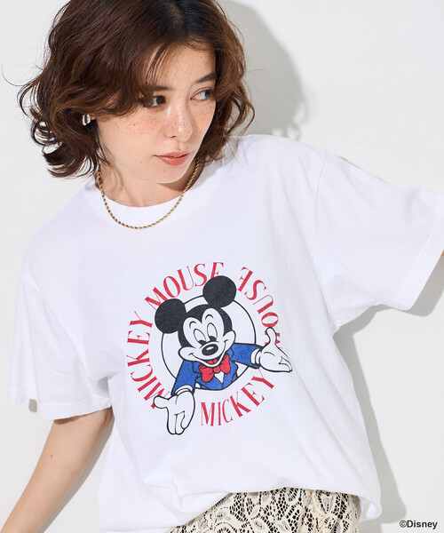 FREAK'S STORE(フリークスストア)の「GOOD ROCK SPEED/グッドロックスピード 【MICKEY MOUSE】プリントTシャツ/【ミッキーマウス】(Tシャツ/カットソー・レディース・ホワイト/ライトグレー/オフホワイト・フリ-)」の17枚目の写真