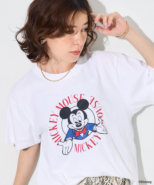FREAK'S STORE(フリークスストア)の「GOOD ROCK SPEED/グッドロックスピード 【MICKEY MOUSE】プリントTシャツ/【ミッキーマウス】(Tシャツ/カットソー・レディース・ホワイト/ライトグレー/オフホワイト・フリ-)」の18枚目の写真