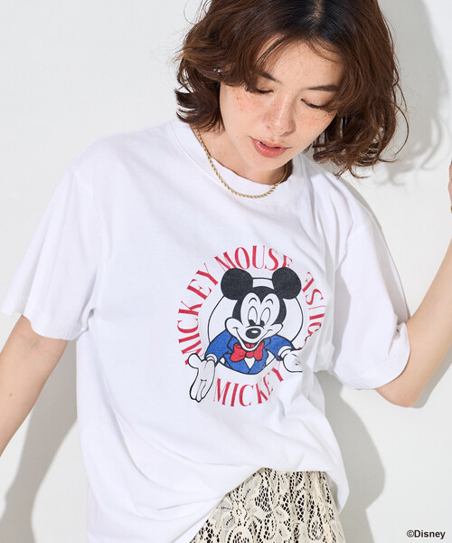 FREAK'S STORE(フリークスストア)の「GOOD ROCK SPEED/グッドロックスピード 【MICKEY MOUSE】プリントTシャツ/【ミッキーマウス】(Tシャツ/カットソー・レディース・ホワイト/ライトグレー/オフホワイト・フリ-)」の20枚目の写真