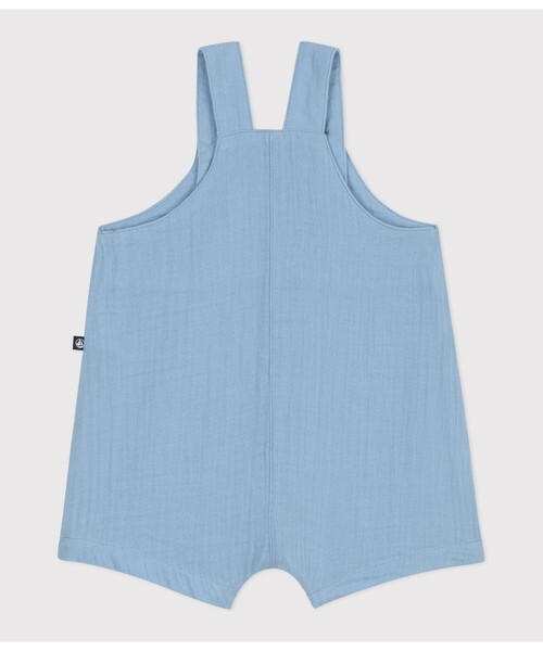 PETIT BATEAU(プチバトー)の「ダブルガーゼショートサロペット(サロペット/オーバーオール・キッズ・ライトブルー・6MONTH/12MONTH/18MONTH)」の3枚目の写真