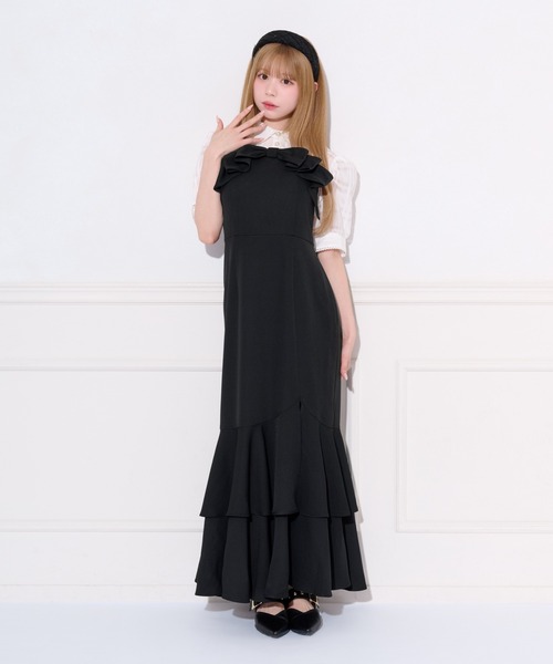 apres jour(アプレジュール)の「リボンデザインティアードキャミワンピース(ワンピース・レディース・ブラック/ブラック系その他/ピンク/ブラウン系その他・SMALL/X-LARGE/MEDIUM)」の1枚目の写真