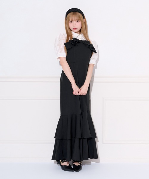 apres jour(アプレジュール)の「リボンデザインティアードキャミワンピース(ワンピース・レディース・ブラック/ブラック系その他/ピンク/ブラウン系その他・SMALL/X-LARGE/MEDIUM)」の10枚目の写真