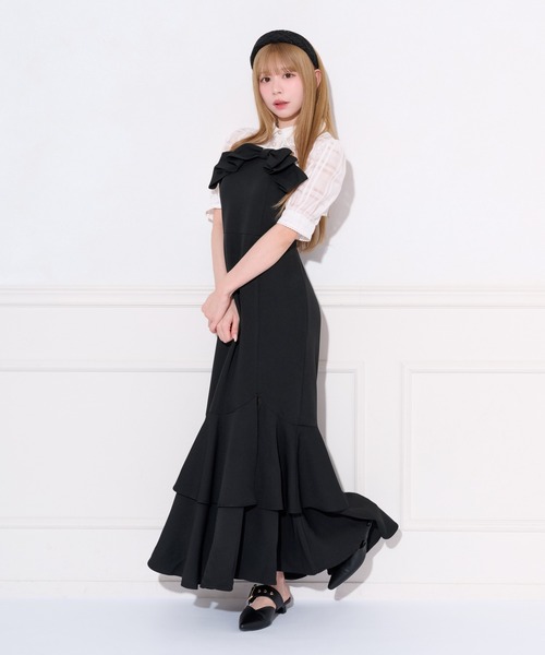 apres jour(アプレジュール)の「リボンデザインティアードキャミワンピース(ワンピース・レディース・ブラック/ブラック系その他/ピンク/ブラウン系その他・SMALL/X-LARGE/MEDIUM)」の11枚目の写真