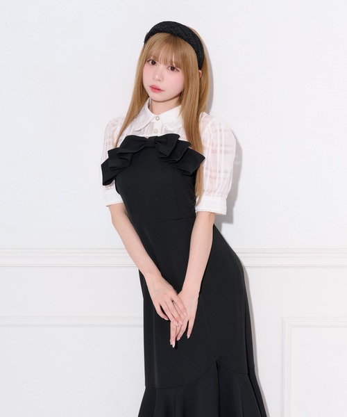 apres jour(アプレジュール)の「リボンデザインティアードキャミワンピース(ワンピース・レディース・ブラック/ブラック系その他/ピンク/ブラウン系その他・SMALL/X-LARGE/MEDIUM)」の8枚目の写真