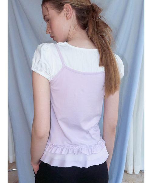 ETMON(エトモン)の「Mixed Frill Sleeveless Top, Lavender(Tシャツ/カットソー・レディース・その他・F)」の3枚目の写真