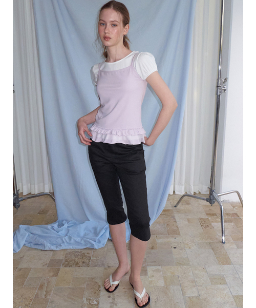 ETMON(エトモン)の「Mixed Frill Sleeveless Top, Lavender(Tシャツ/カットソー・レディース・その他・F)」の5枚目の写真