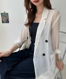 セール】cut off double jacket / カットオフダブルジャケット