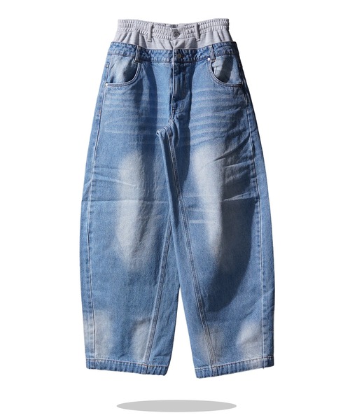 Laufer(ロイファー)の「【Laufer】ダブルウエスト ワイドカーブデニムパンツ / Double-Waist Wide-Curve Denim Pants(デニムパンツ・メンズ・ブルー/ネイビー/ブラック・S/M/L)」の14枚目の写真