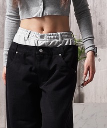 Laufer（ロイファー）の「【Laufer】ダブルウエスト ワイドカーブデニムパンツ / Double-Waist Wide-Curve Denim Pants（デニムパンツ）」
