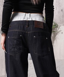 Laufer（ロイファー）の「【Laufer】ダブルウエスト ワイドカーブデニムパンツ   Double-Waist Wide-Curve Denim Pants（デニムパンツ）」