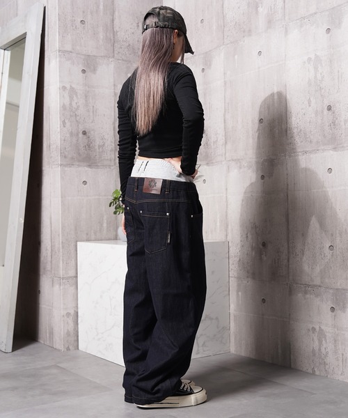 Laufer(ロイファー)の「【Laufer】ダブルウエスト ワイドカーブデニムパンツ / Double-Waist Wide-Curve Denim Pants(デニムパンツ・メンズ・ブルー/ネイビー/ブラック・S/M/L)」の7枚目の写真