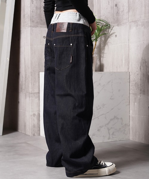 Laufer(ロイファー)の「【Laufer】ダブルウエスト ワイドカーブデニムパンツ / Double-Waist Wide-Curve Denim Pants(デニムパンツ・メンズ・ブルー/ネイビー/ブラック・S/M/L)」の4枚目の写真