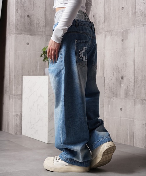 Laufer(ロイファー)の「【Laufer】ダブルウエスト ワイドカーブデニムパンツ / Double-Waist Wide-Curve Denim Pants(デニムパンツ・メンズ・ブルー/ネイビー/ブラック・S/M/L)」の19枚目の写真