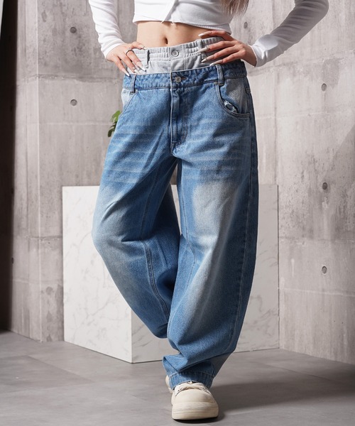 Laufer(ロイファー)の「【Laufer】ダブルウエスト ワイドカーブデニムパンツ / Double-Waist Wide-Curve Denim Pants(デニムパンツ・メンズ・ブルー/ネイビー/ブラック・S/M/L)」の18枚目の写真