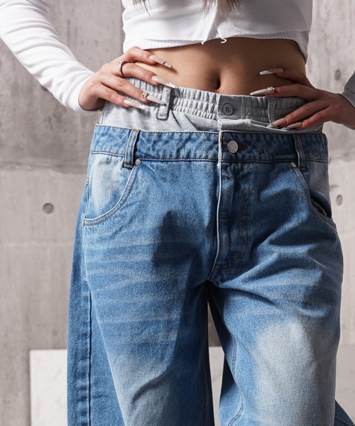 Laufer(ロイファー)の「【Laufer】ダブルウエスト ワイドカーブデニムパンツ / Double-Waist Wide-Curve Denim Pants(デニムパンツ・メンズ・ブルー/ネイビー/ブラック・S/M/L)」の17枚目の写真