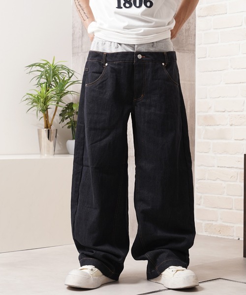 Laufer(ロイファー)の「【Laufer】ダブルウエスト ワイドカーブデニムパンツ / Double-Waist Wide-Curve Denim Pants(デニムパンツ・メンズ・ブルー/ネイビー/ブラック・S/M/L)」の8枚目の写真