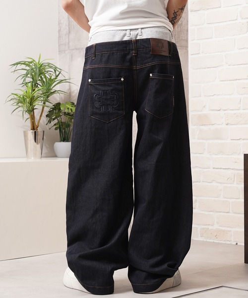 Laufer(ロイファー)の「【Laufer】ダブルウエスト ワイドカーブデニムパンツ / Double-Waist Wide-Curve Denim Pants(デニムパンツ・メンズ・ブルー/ネイビー/ブラック・S/M/L)」の9枚目の写真