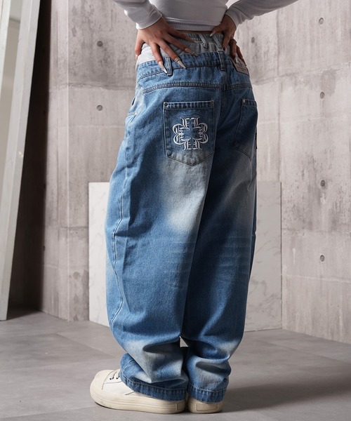 Laufer(ロイファー)の「【Laufer】ダブルウエスト ワイドカーブデニムパンツ / Double-Waist Wide-Curve Denim Pants(デニムパンツ・メンズ・ブルー/ネイビー/ブラック・S/M/L)」の21枚目の写真