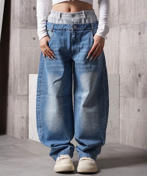 Laufer(ロイファー)の「【Laufer】ダブルウエスト ワイドカーブデニムパンツ / Double-Waist Wide-Curve Denim Pants(デニムパンツ・メンズ・ブルー/ネイビー/ブラック・S/M/L)」の16枚目の写真
