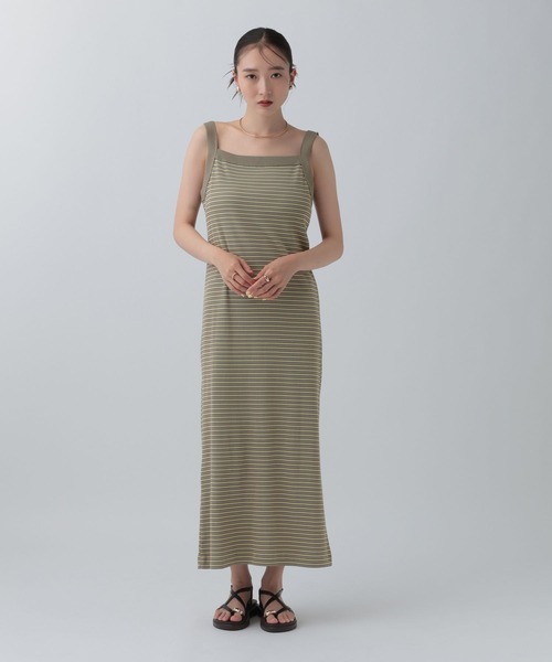 LEPSIM(レプシィム)の「アソートスクエアキャミワンピース 742617(ワンピース・レディース・カーキオリーブ/チャコールグレー/ブラウン系その他/ブラック・FREE)」の4枚目の写真