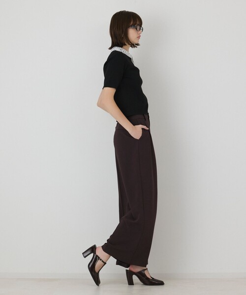 GRACE CONTINENTAL(グレースコンチネンタル)の「タックワイドパンツ(その他パンツ・レディース・ブラウン/ブラック・38/36)」の19枚目の写真