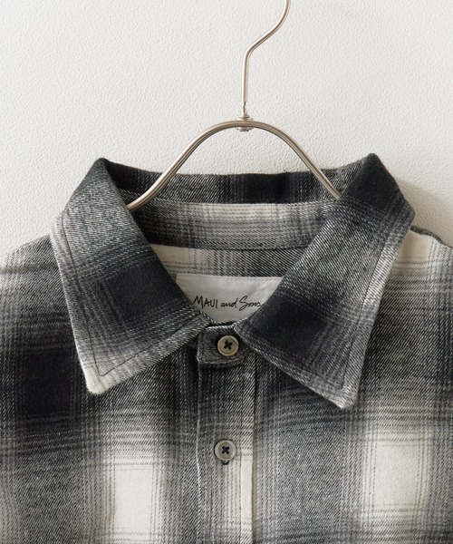MAUI and Sons（マウイアンドサンズ）の「MAUI and Sons / マウイアンドサンズ VENICE OMBRE BIG SHIRT ヴェニスオンブレビッグシャツ オーバーサイズ 2026年春夏春服 夏服（シャツ/ブラウス・メンズ・ブラック/ブラウン・M/L）」の9枚目の写真