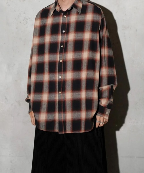 MAUI and Sons（マウイアンドサンズ）の「MAUI and Sons / マウイアンドサンズ VENICE OMBRE BIG SHIRT ヴェニスオンブレビッグシャツ オーバーサイズ 2026年春夏春服 夏服（シャツ/ブラウス・メンズ・ブラック/ブラウン・M/L）」の4枚目の写真