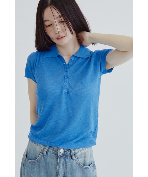 ANF.MUU(アンフムー)の「シアースラブコンパクトポロ(ポロシャツ・レディース・チャコールグレー/ホワイト/ブルー・FREE)」の17枚目の写真