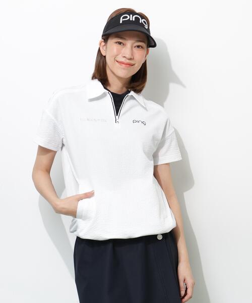 PING(ピン)の「【PING APPAREL】PEサッカー半袖ポロシャツ <GOLD> (LADIES)(ポロシャツ・レディース・ブラック/イエロー/ホワイト・M/L/LL/S)」の2枚目の写真