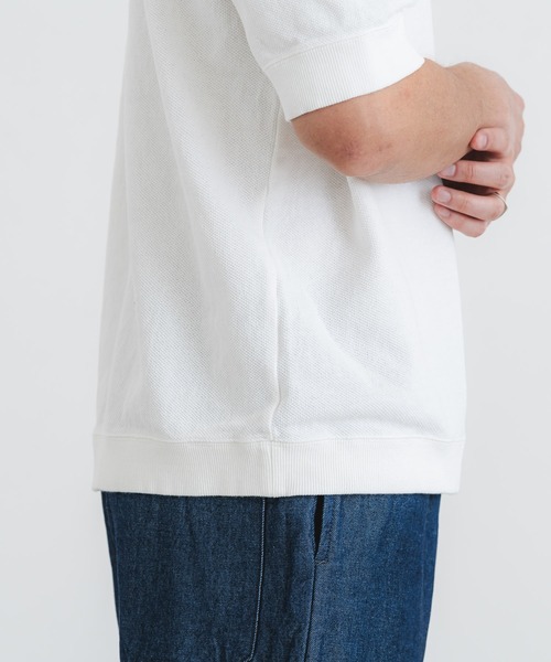 quadro（クオドロ）の「ヴィンテージ鹿の子5分袖クルーネックプルオーバー（Tシャツ/カットソー・メンズ・ブラック/杢グレー/ホワイト・MEDIUM/LARGE）」の7枚目の写真