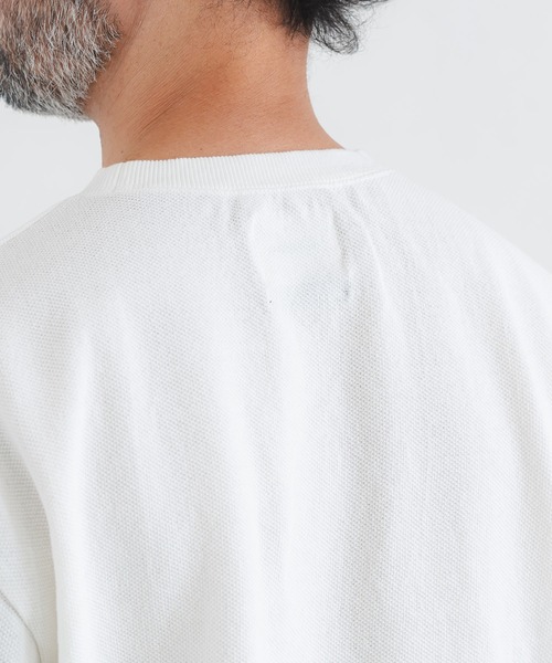 quadro（クオドロ）の「ヴィンテージ鹿の子5分袖クルーネックプルオーバー（Tシャツ/カットソー・メンズ・ブラック/杢グレー/ホワイト・MEDIUM/LARGE）」の8枚目の写真